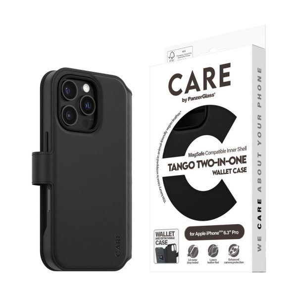 CARE by PanzerGlass iPhone 16 Pro Feature Tango 2-in-1 Cover m. Pung - Sort Fashion