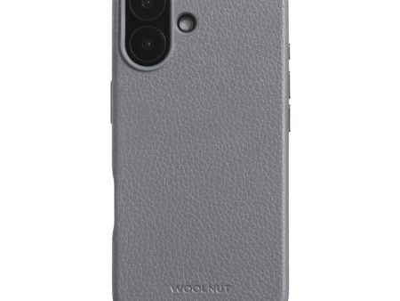 WOOLNUT iPhone 16 Ægte Læder Cover - MagSafe Kompatibel - Grå Online now