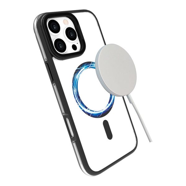 eSTUFF iPhone 16 Pro Max INFINITE HELSINKI Hybrid Plastik Cover med Kickstand - MagSafe Kompatibel - Sort   Gennemsigtig Online now