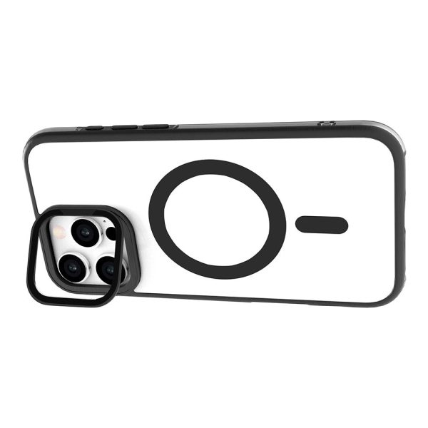 eSTUFF iPhone 16 Pro Max INFINITE HELSINKI Hybrid Plastik Cover med Kickstand - MagSafe Kompatibel - Sort   Gennemsigtig Online now