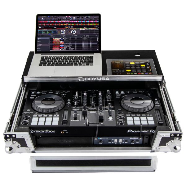 Odyssey FZGSPIDDJ8001 Pioneer DDJ-800 Flight Case w Bottom 1U Rack Space and Glide Platform For Sale