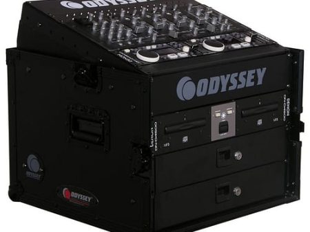 Odyssey FZ1006BL - Black 10U Top Slanted 6U Vertical Pro Combo Rack Online Sale