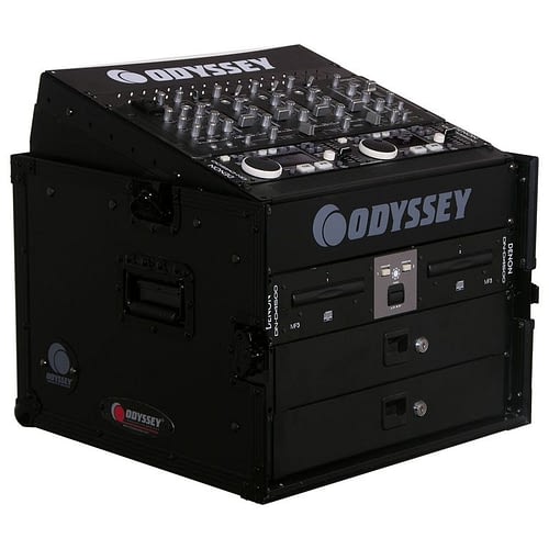 Odyssey FZ1006BL - Black 10U Top Slanted 6U Vertical Pro Combo Rack Online Sale