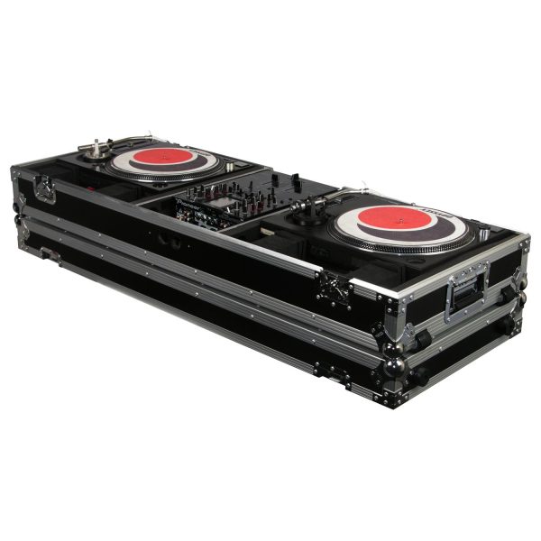 Odyssey FZDJ10W Format DJ Mixer and Two Standard Position Turntables Flight Coffin Case w Wheels - 10″ Online Hot Sale