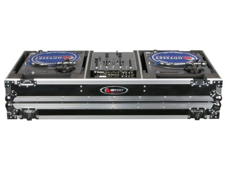 Odyssey FZBM10W Format DJ Mixer and Two Battle Position Turntables Flight Coffin Case - 10″ Supply