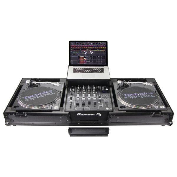 Odyssey FZGSLBM12WRBL Low Profile Format DJ Mixer and Two Battle Position Turntables Flight Coffin Case with Wheels and Glide Platform - 12  (Black) Online now