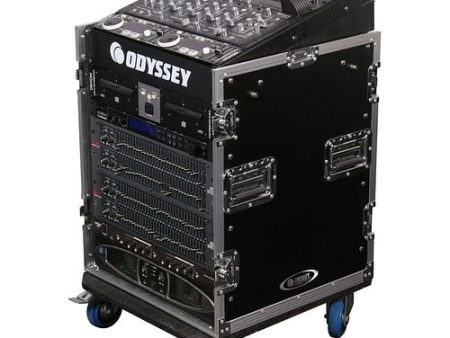 Odyssey FZ1112W - 11U Top Slanted 12U Vertical Pro Combo Rack with Casters Sale