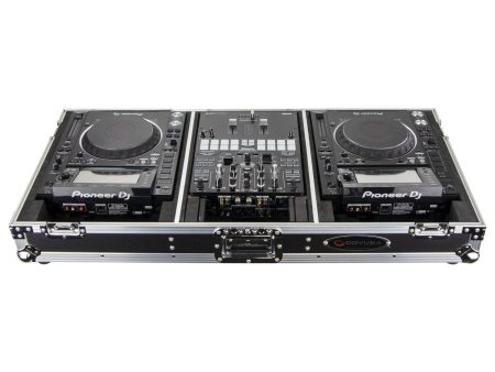 Odyssey FZ10CDJWXD Extra Deep 10″ Format DJ Mixer and Two Large Format Media Players Coffin Flight Case For Sale