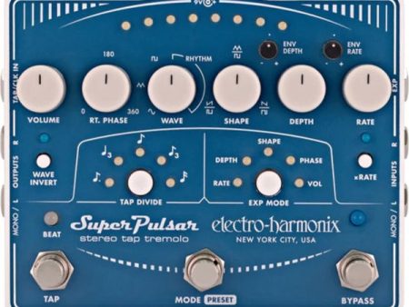 Electro-Harmonix SUPER PULSAR Stereo Tap Tremolo Pedal Supply