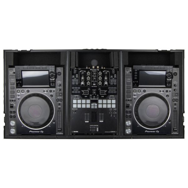 Odyssey FZ10CDJWXDBL Black Extra Deep 10″ Format DJ Mixer and Two Large Format Media Players Coffin Flight Case Hot on Sale