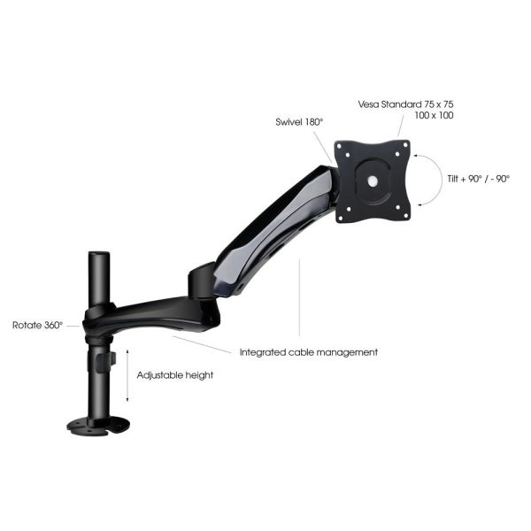 Gravity GR-GSA6131B Monitor Mount, Tabletop-Mount Swivel Arm Supply