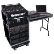 Odyssey FZ1116WDLX - 11U Top Slanted 16U Vertical Pro Combo Rack with Side Table and Casters Online Sale