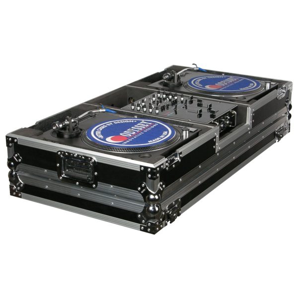 Odyssey FZBM10W Format DJ Mixer and Two Battle Position Turntables Flight Coffin Case - 10″ Supply