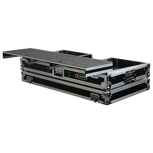 Odyssey FZGSPBM10W Universal Format DJ Mixer and Two Battle Position Turntables Flight Coffin Case w Full Glide Platform - 10″ For Discount