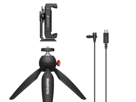 Sennheiser XS Lav USB-C Mobie Kit w  XS Lav USB-C Lavalier Mic, Manfrotto PIXI Mini Tripod and Smartphone Clamp Discount