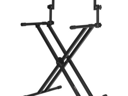 Gator Frameworks GFW-KEY-5100X Deluxe 2-Tier X-Style Keyboard Stand - Black Cheap