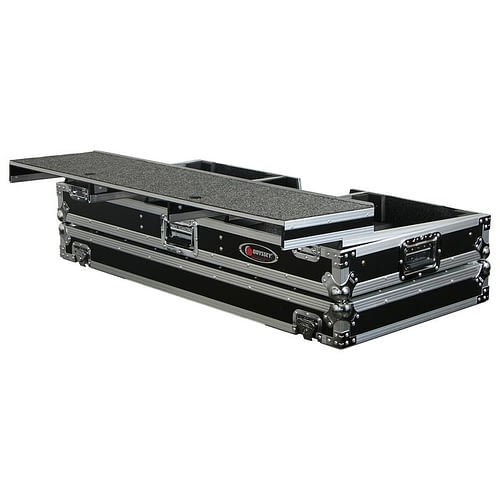 Odyssey FZGSPBM12W Universal Format DJ Mixer and Two Battle Position Turntables Flight Coffin Case w Full Glide Platform - 12″ Fashion