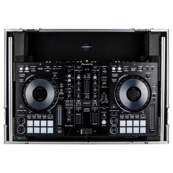 Odyssey FZGSPIDDJ8001 Pioneer DDJ-800 Flight Case w Bottom 1U Rack Space and Glide Platform For Sale