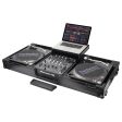 Odyssey FZGSLBM12WRBL Low Profile Format DJ Mixer and Two Battle Position Turntables Flight Coffin Case with Wheels and Glide Platform - 12  (Black) Online now