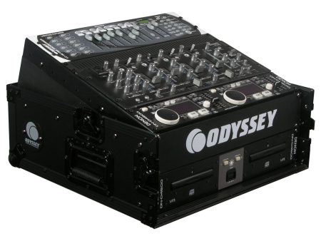 Odyssey FZ1002BL - Black 10U Top Slanted 2U Vertical Pro Combo Rack Online Sale