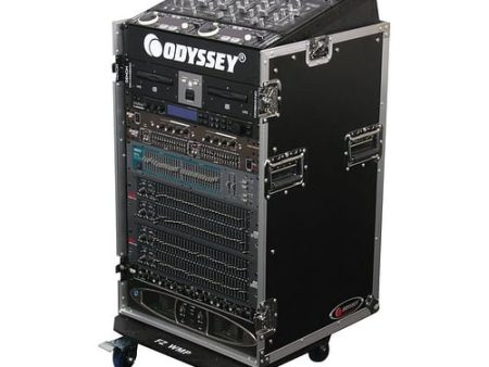 Odyssey FZ1016W - 10U Top Slanted 16U Vertical Pro Combo Rack with Wheels For Discount