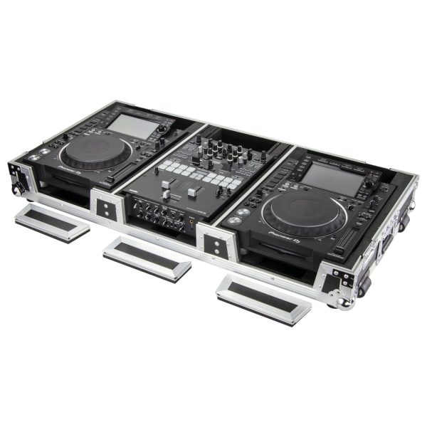 Odyssey FZ10CDJWXD Extra Deep 10″ Format DJ Mixer and Two Large Format Media Players Coffin Flight Case For Sale