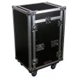 Odyssey FZ1116WDLX - 11U Top Slanted 16U Vertical Pro Combo Rack with Side Table and Casters Online Sale