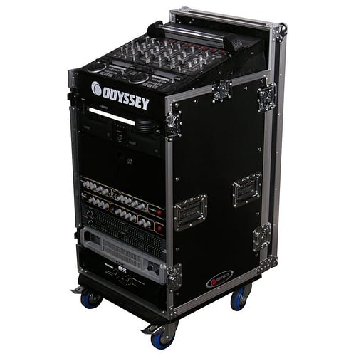 Odyssey FZ1116W - 11U Top Slanted 16U Vertical Pro Combo Rack with Casters Hot on Sale