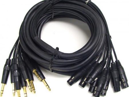 Mogami Gold 8 TRS - XLRF 25  Audio Adapter Snake Cable, 8 Channel Fan-Out, XLR-Female to 1 4  TRS Male Plug, Gold Contacts, Straight Connectors, 25 feet For Sale