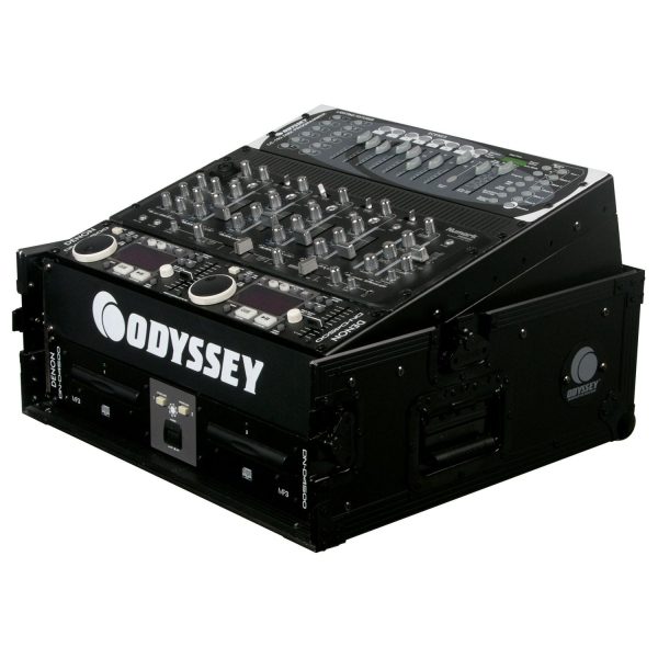 Odyssey FZ1002BL - Black 10U Top Slanted 2U Vertical Pro Combo Rack Online Sale