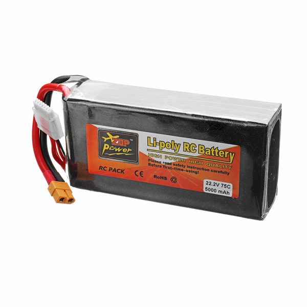 ZOP Power 22.2V 5000mah 75C 6S Lipo Battery XT60 Plug for RC Drone Online Sale