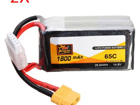 2 PCS ZOP Power 14.8V 1800mAh 65C 4S Lipo Battery XT60 Plug Sale